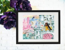 Load image into Gallery viewer, Fairytale Mashup - Rapunzel, Thumbelina - 5x7 Art Print
